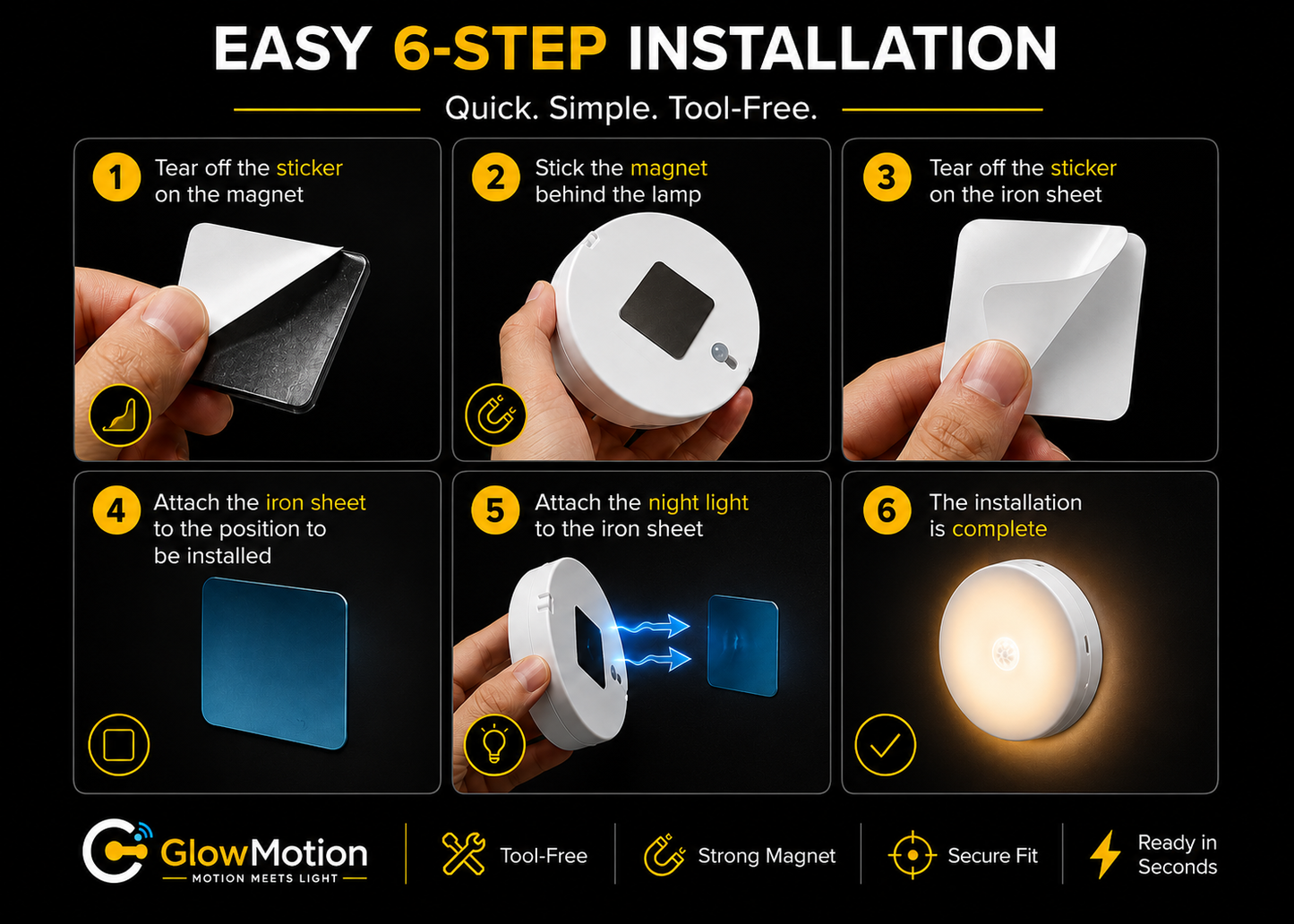 GlowMotion™ Stick-On Motion Light
