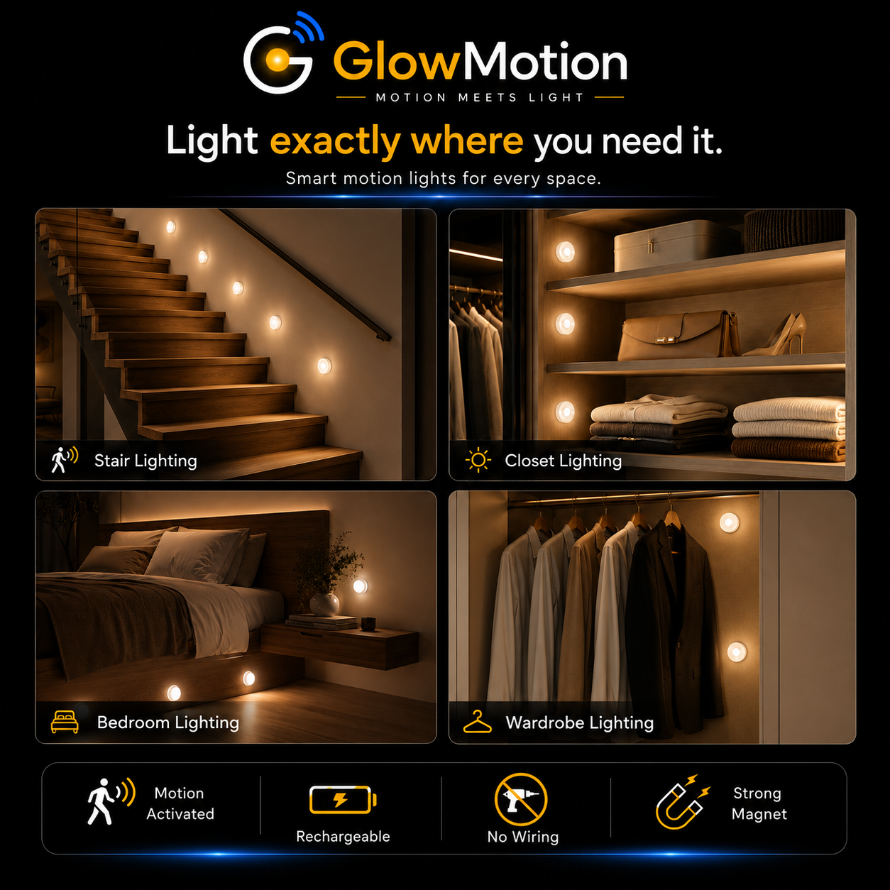 GlowMotion™ Stick-On Motion Light